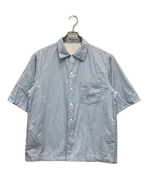 AURALEE（オーラリー）AURALEE (オーラリー) TERRY LINED FINX STRIPE SHIRTS ブルー サイズ:3の古着・服飾アイテム