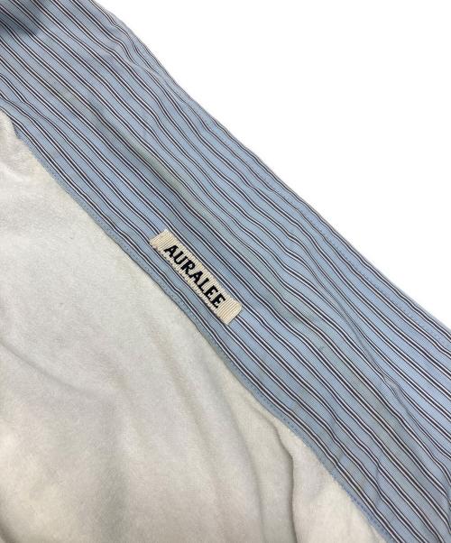 AURALEE（オーラリー）AURALEE (オーラリー) TERRY LINED FINX STRIPE SHIRTS ブルー サイズ:3の古着・服飾アイテム