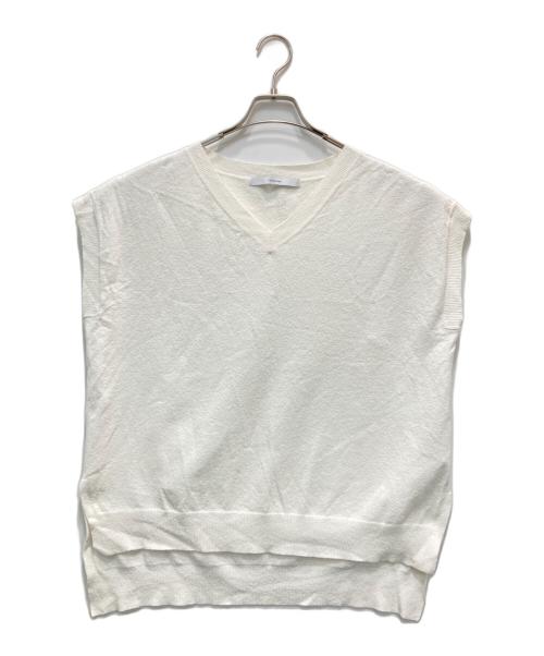 FRAMeWORK（フレームワーク）FRAMeWORK (フレームワーク) コットンループVネックプルオーバー ホワイト サイズ:不明（実寸参照）の古着・服飾アイテム