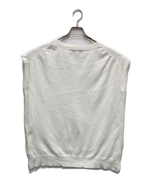 FRAMeWORK（フレームワーク）FRAMeWORK (フレームワーク) コットンループVネックプルオーバー ホワイト サイズ:不明（実寸参照）の古着・服飾アイテム