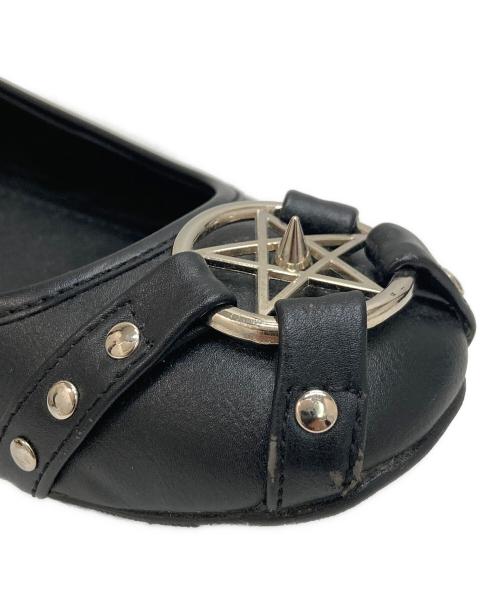 demonia（デモニア）demonia (デモニア) スタッズフラットシューズ ブラック サイズ:不明（実寸参照）の古着・服飾アイテム