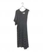 MM6 Maison Margielaエムエムシックスメゾンマルジェラ）の古着「アシンメトリーワンピース」｜ブラック