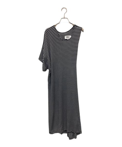 MM6 Maison Margiela（エムエムシックスメゾンマルジェラ）MM6 Maison Margiela (エムエムシックスメゾンマルジェラ) アシンメトリーワンピース ブラック サイズ:XSの古着・服飾アイテム