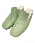 MAISON SPECIALメゾンスペシャル）の古着「クリアヒールウッドサンダル」｜グリーン