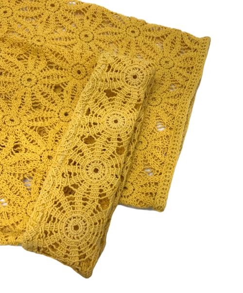 MACPHEE（マカフィー）MACPHEE (マカフィー) クロシェットレース ソフトフレアパンツ イエロー サイズ:34 未使用品の古着・服飾アイテム