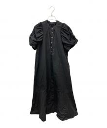 machatt（マチャット）の古着「バイカラーステッチロングドレス」｜ブラック