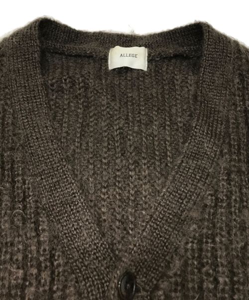 ALLEGE（アレッジ）ALLEGE (アレッジ) Vネックカーディガン ブラウン サイズ:1の古着・服飾アイテム