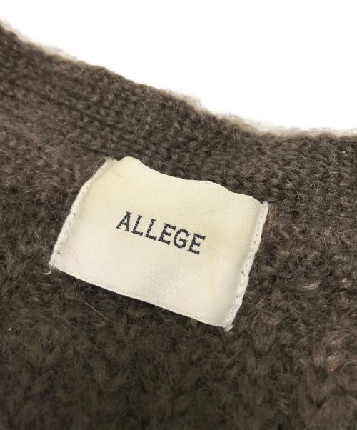 ALLEGE（アレッジ）ALLEGE (アレッジ) Vネックカーディガン ブラウン サイズ:1の古着・服飾アイテム