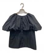 martiniqueマルティニーク）の古着「バルーンショートスリーブブラウス」｜ブラック
