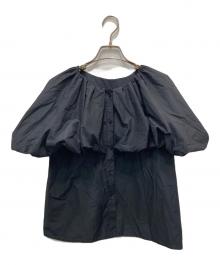 martinique（マルティニーク）の古着「バルーンショートスリーブブラウス」｜ブラック