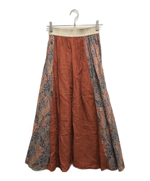 O'NEIL OF DUBLIN（オニールオブダブリン）O'NEIL OF DUBLIN (オニールオブダブリン) LIBERTY (リバティ) リネンスカート ブラウン サイズ:US6の古着・服飾アイテム