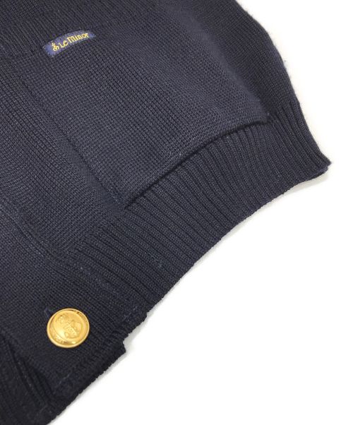 Le minor（ルミノア）Le minor (ルミノア) エンブレムカーディガン ネイビー サイズ:不明（実寸参照）の古着・服飾アイテム