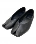 quartierglamカルチェグラム）の古着「オープントゥフラットパンプス」｜ブラック