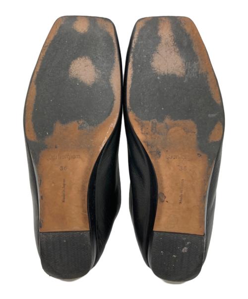 quartierglam（カルチェグラム）quartierglam (カルチェグラム) オープントゥフラットパンプス ブラック サイズ:36の古着・服飾アイテム