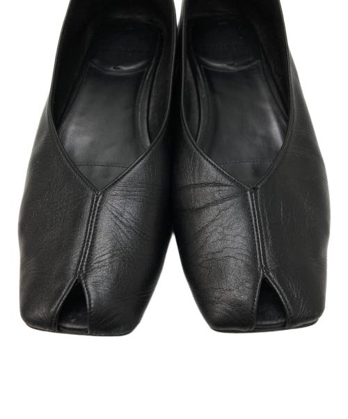 quartierglam（カルチェグラム）quartierglam (カルチェグラム) オープントゥフラットパンプス ブラック サイズ:36の古着・服飾アイテム