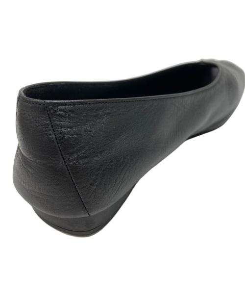 quartierglam（カルチェグラム）quartierglam (カルチェグラム) オープントゥフラットパンプス ブラック サイズ:36の古着・服飾アイテム