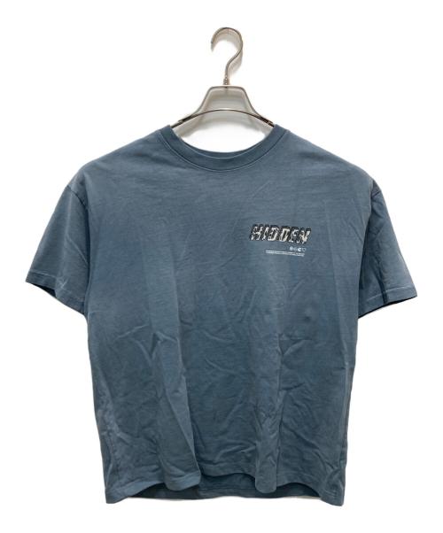 HIDDEN NY（ヒドゥンニューヨーク）HIDDEN NY (ヒドゥンニューヨーク) Eroded H Logo T ブルー サイズ:Lの古着・服飾アイテム