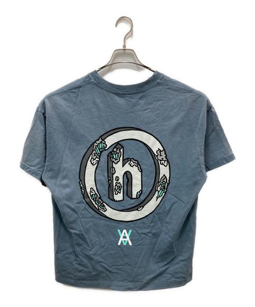 HIDDEN NY（ヒドゥンニューヨーク）HIDDEN NY (ヒドゥンニューヨーク) Eroded H Logo T ブルー サイズ:Lの古着・服飾アイテム