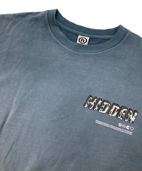 HIDDEN NY（ヒドゥンニューヨーク）HIDDEN NY (ヒドゥンニューヨーク) Eroded H Logo T ブルー サイズ:Lの古着・服飾アイテム