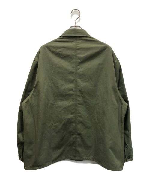 INTERIM（インテリム）INTERIM (インテリム) andPheb 別注 ハイパービッグ オーガニックコットン ヘリンボーンツイル ユーティリティー ジャケット カーキ サイズ:FREEの古着・服飾アイテム