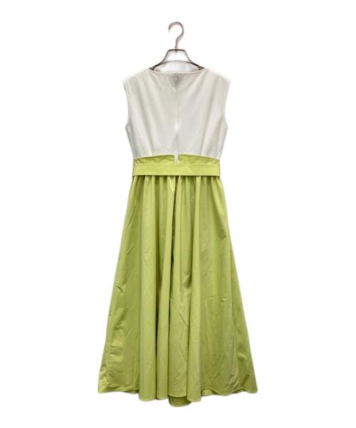 Pinky & Dianne（ピンキーアンドダイアン）Pinky & Dianne (ピンキーアンドダイアン) [大人百花コラボ] コンビワンピース グリーン×ホワイト サイズ:36の古着・服飾アイテム