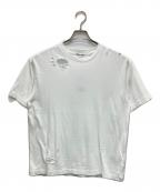 OUT OF FRAMEアウトオブフレーム）の古着「エイジングダメージT」｜ホワイト