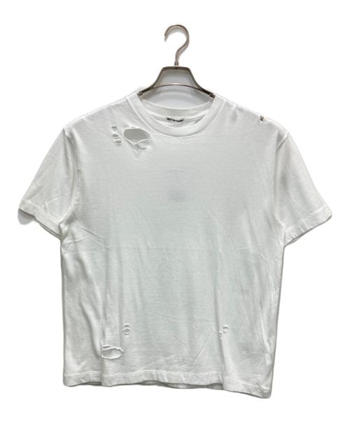 OUT OF FRAME（アウトオブフレーム）OUT OF FRAME (アウトオブフレーム) エイジングダメージT ホワイト サイズ:FREE 未使用品の古着・服飾アイテム