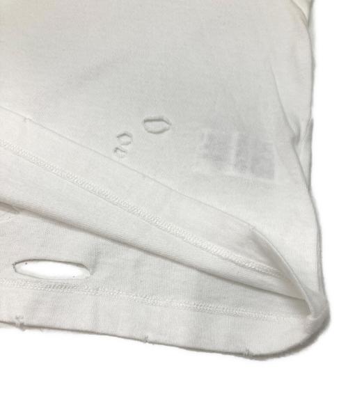 OUT OF FRAME（アウトオブフレーム）OUT OF FRAME (アウトオブフレーム) エイジングダメージT ホワイト サイズ:FREE 未使用品の古着・服飾アイテム