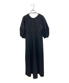UN3D.（アンスリード）の古着「ボリュームスリーブワンピース」｜ブラック