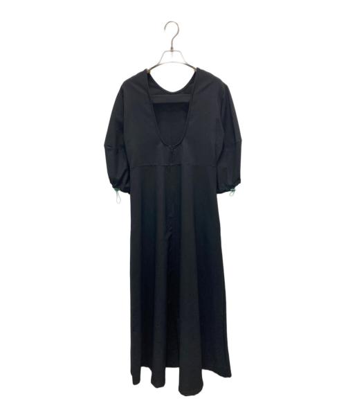 UN3D.（アンスリード）UN3D. (アンスリード) ボリュームスリーブワンピース ブラック サイズ:38の古着・服飾アイテム