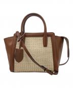 MACKINTOSHマッキントッシュ）の古着「ラフィア切替レザー2WAYバッグ」｜ベージュ