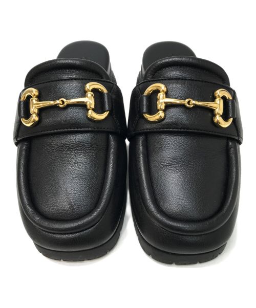 GUCCI（グッチ）GUCCI (グッチ) ホースビットミュール ブラック サイズ:35 1/2の古着・服飾アイテム