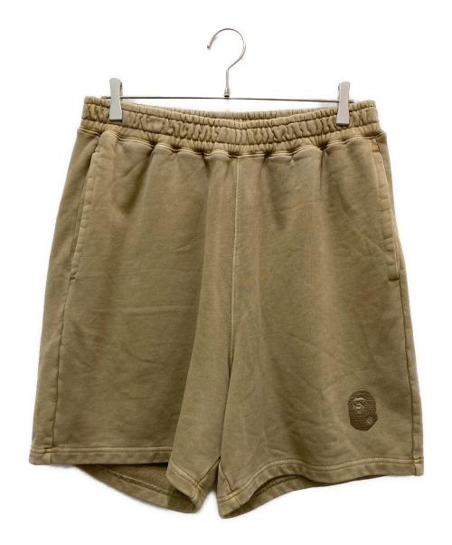 A BATHING APE（ア ベイシング エイプ）A BATHING APE (ア ベイシング エイプ) embroidered-logo cotton shorts / エンブロイダードロゴコットンショーツ ベージュ サイズ:XLの古着・服飾アイテム