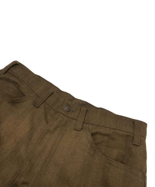 LEVI'S（リーバイス）LEVI'S (リーバイス) ヘリンボーンスタプレパンツ ブラウン サイズ:不明（実寸参照）の古着・服飾アイテム
