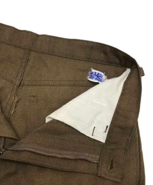 LEVI'S（リーバイス）LEVI'S (リーバイス) ヘリンボーンスタプレパンツ ブラウン サイズ:不明（実寸参照）の古着・服飾アイテム