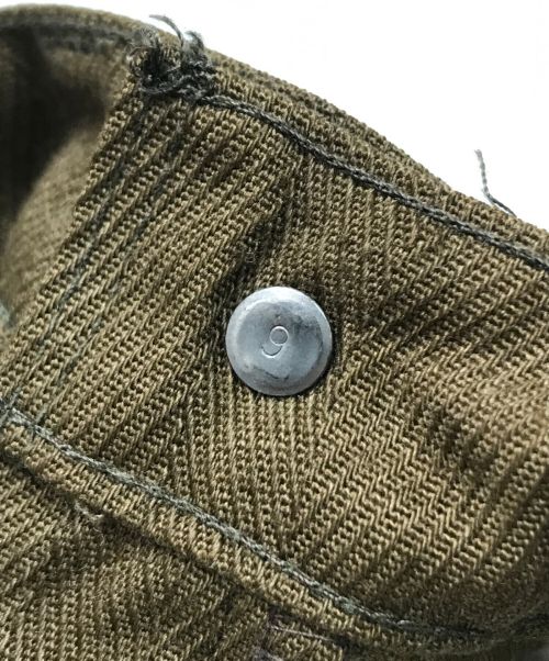 LEVI'S（リーバイス）LEVI'S (リーバイス) ヘリンボーンスタプレパンツ ブラウン サイズ:不明（実寸参照）の古着・服飾アイテム