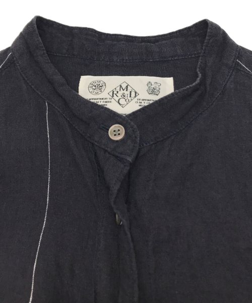 R&D.M.Co-OLDMAN'S TAILOR（オールドマンズテイラー）R&D.M.Co-OLDMAN'S TAILOR (オールドマンズテイラー) リネンシャツワンピ ネイビー サイズ:不明（実寸参照）の古着・服飾アイテム