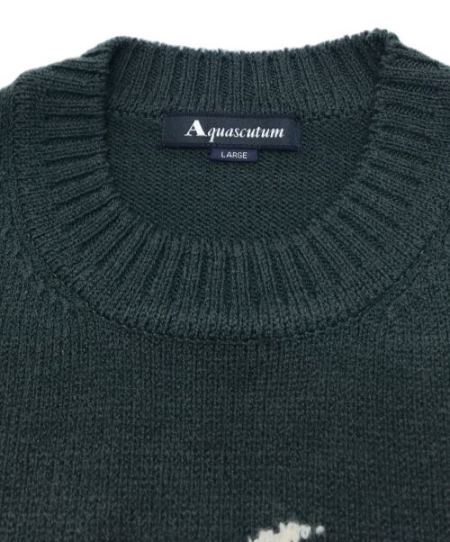 Aquascutum（アクアスキュータム）Aquascutum (アクアスキュータム) ニット グリーン サイズ:Lの古着・服飾アイテム