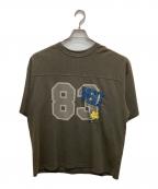 MAISON SPECIALメゾンスペシャル）の古着「Numbering USA Embroidery Prime-Over Football Crew Neck T-shirt」｜ブラウン