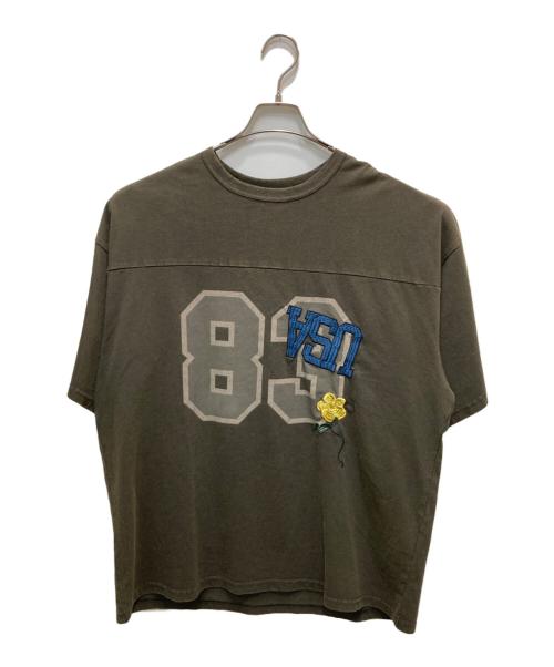 MAISON SPECIAL（メゾンスペシャル）MAISON SPECIAL (メゾンスペシャル) Numbering USA Embroidery Prime-Over Football Crew Neck T-shirt ブラウン サイズ:S 未使用品の古着・服飾アイテム