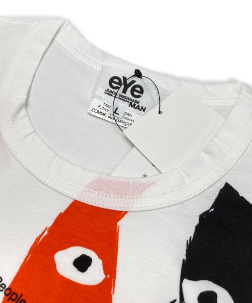eYe COMME des GARCONS JUNYAWATANABE MAN（アイ コム デ ギャルソン ジュンヤ ワタナベ マン）eYe COMME des GARCONS JUNYAWATANABE MAN (アイ コム デ ギャルソン ジュンヤ ワタナベ マン) REAL REVIEW Tシャツ ホワイト×オレンジ サイズ:L 未使用品の古着・服飾アイテム