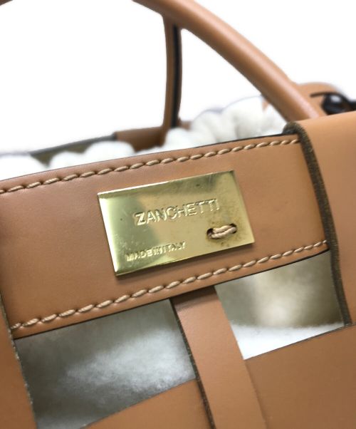 ZANCHETTI（ザンケッティー）ZANCHETTI (ザンケッティー) WOVEN MIDI SHOPPER ブラウンの古着・服飾アイテム