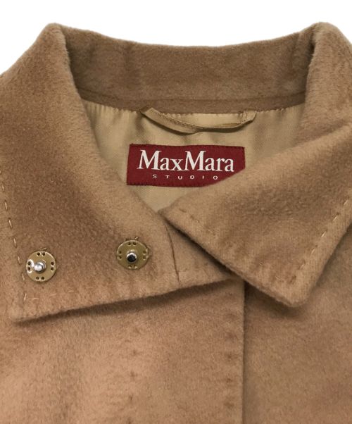 Max Mara Studio（マックスマーラ ストゥディオ）Max Mara Studio (マックスマーラ ストゥディオ) ヴァージンウールスタンドカラーコート ブラウン サイズ:36の古着・服飾アイテム