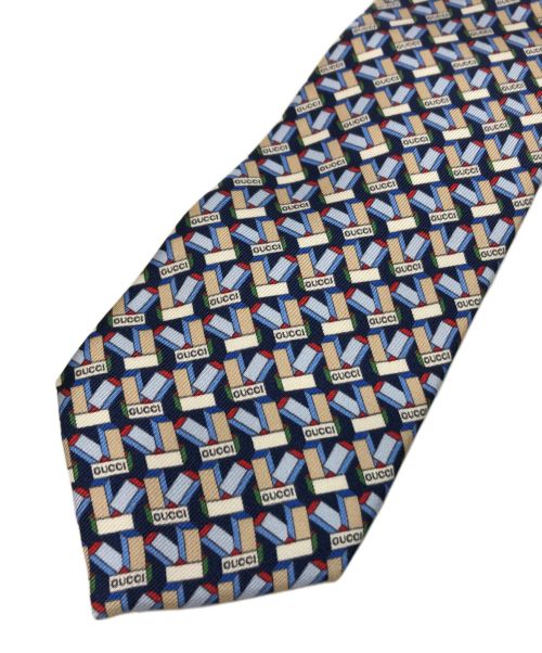 GUCCI（グッチ）GUCCI (グッチ) ネクタイ ブルー サイズ:不明（実寸参照）の古着・服飾アイテム