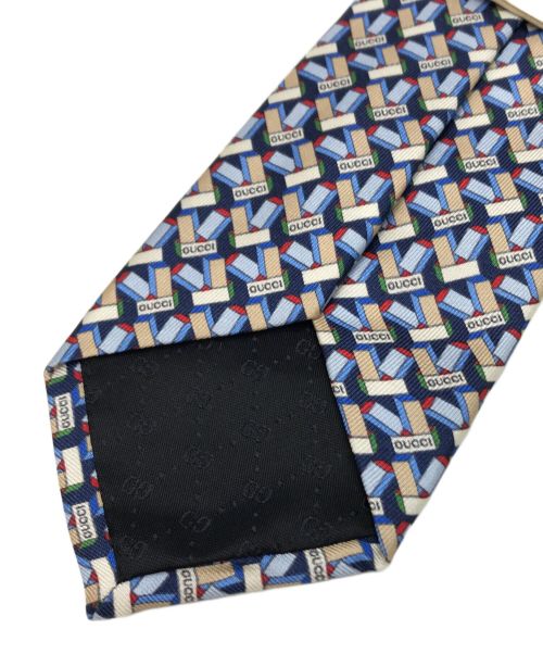 GUCCI（グッチ）GUCCI (グッチ) ネクタイ ブルー サイズ:不明（実寸参照）の古着・服飾アイテム