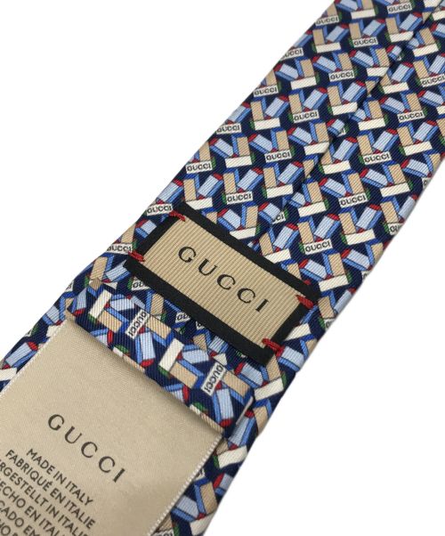 GUCCI（グッチ）GUCCI (グッチ) ネクタイ ブルー サイズ:不明（実寸参照）の古着・服飾アイテム