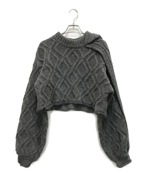 IRENE（アイレネ）IRENE (アイレネ) Cable Cropped Knit グレー サイズ:36の古着・服飾アイテム