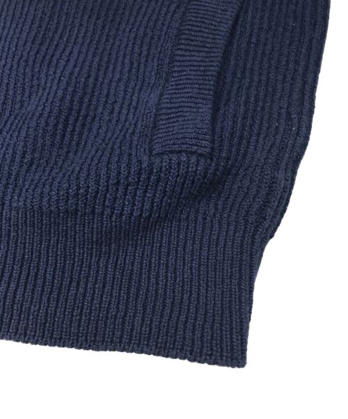 BRUNELLO CUCINELLI（ブルネロクチネリ）BRUNELLO CUCINELLI (ブルネロクチネリ) コットンリブニットWジップカーディガン ネイビー サイズ:46の古着・服飾アイテム