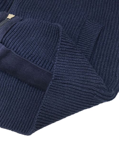 BRUNELLO CUCINELLI（ブルネロクチネリ）BRUNELLO CUCINELLI (ブルネロクチネリ) コットンリブニットWジップカーディガン ネイビー サイズ:46の古着・服飾アイテム