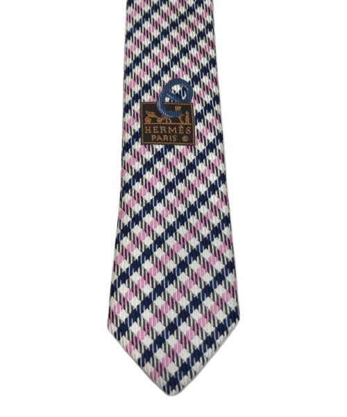 HERMES（エルメス）HERMES (エルメス) イングリッシュボーイ ネクタイ ピンク サイズ:不明（実寸参照）の古着・服飾アイテム